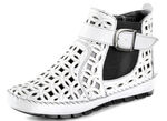 Gemini, sommerliche Damen-Boots, Weite G, mit herausnehmbarem Fußbett WEISS-SCHWARZ
