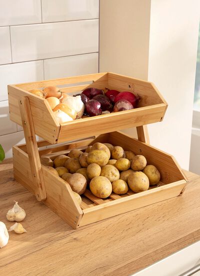 Obst- und Gemüse-Regal aus Bambus 