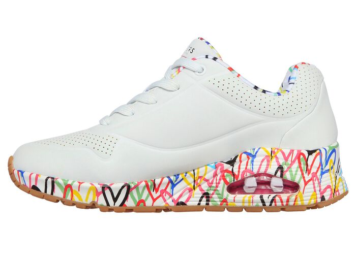 SKECHERS, trendige Damen-Sneaker, mit sichtbarem Luftpolster WEISS