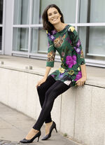 Leggings im interresanten Materialmix SCHWARZ