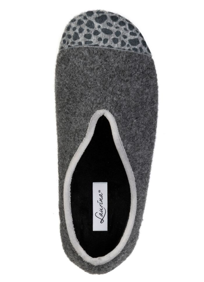 Laurina, trendige Damen-Hausschuhe, Weite H, mit Leo-Druck 