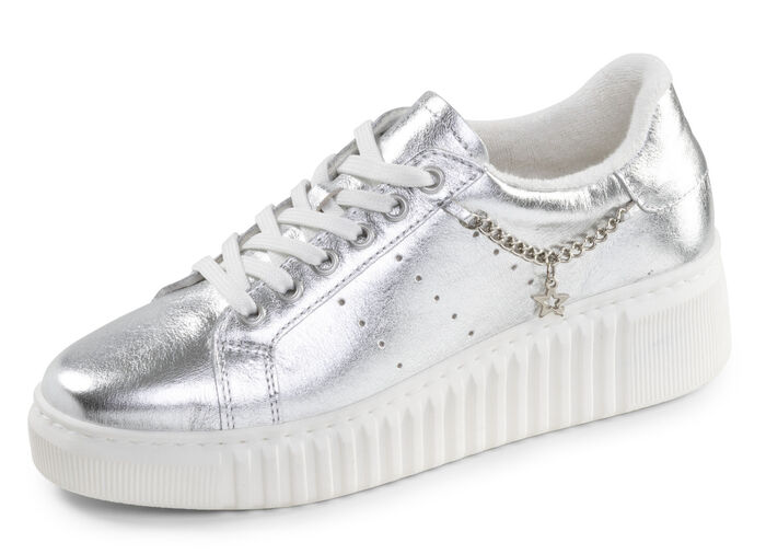 ELENA EDEN, stylische Damen-Sneaker, Weite G, herausnehmbares Fußbett SILBER