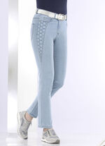 Jeans mit schöner Stickerei HELLBLAU
