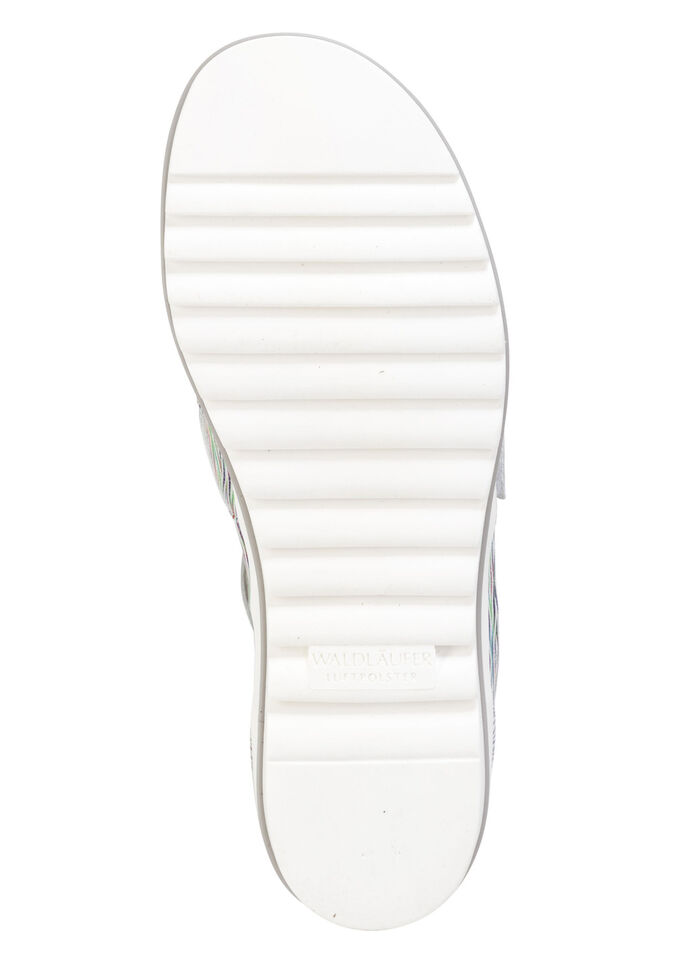 Waldläufer, bequeme Damen-Sandalen, Weite H, mit herausnehmbarem Fußbett WEISS-BUNT