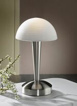 Tischleuchte aus Metall und Glas mit Leuchtmittel 