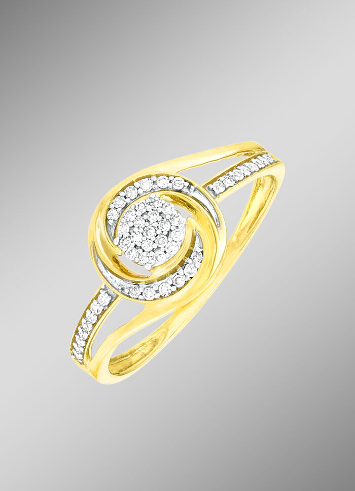 Edler Damenring mit Diamanten 