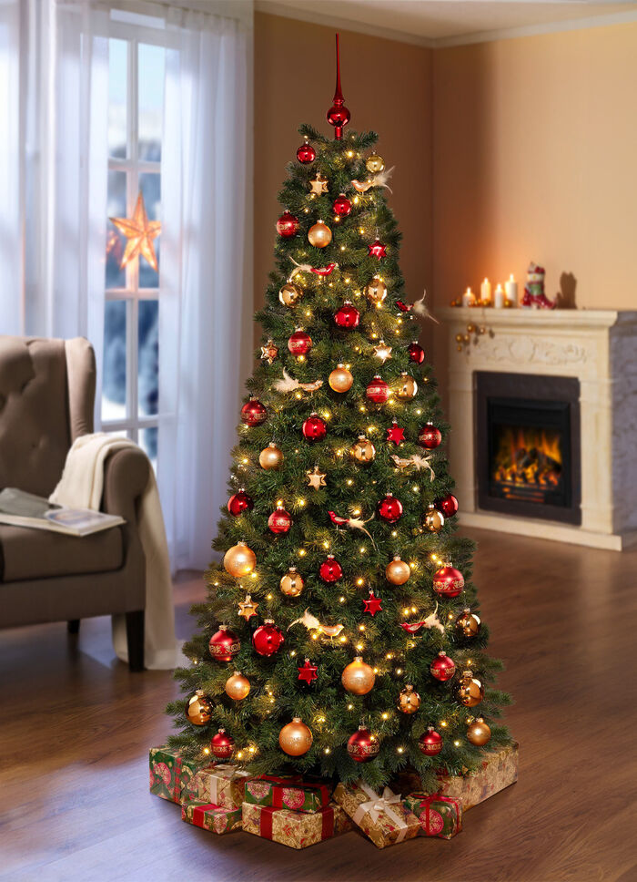 Edler Baumschmuck aus hochwertigem Thüringer Glas ROT-GOLD