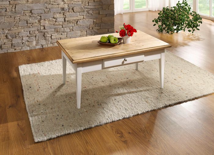 Couchtisch aus massivem Tannenholz CREME-NATUR