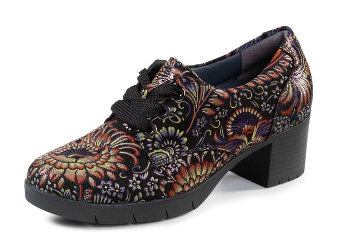 Waldl&auml;ufer, bequemer Damen-Trotteur, Weite H, mit herausnehmbarem Fu&szlig;bett SCHWARZ-BUNT