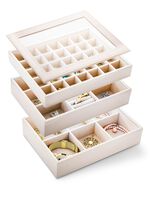 Schmuckkoffer aus Kunstleder mit Samtinnenfutter 