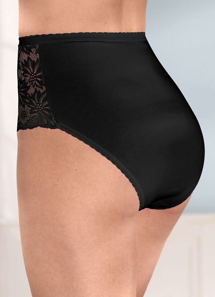 Viererpack Slipsmit floraler Elastikspitze 