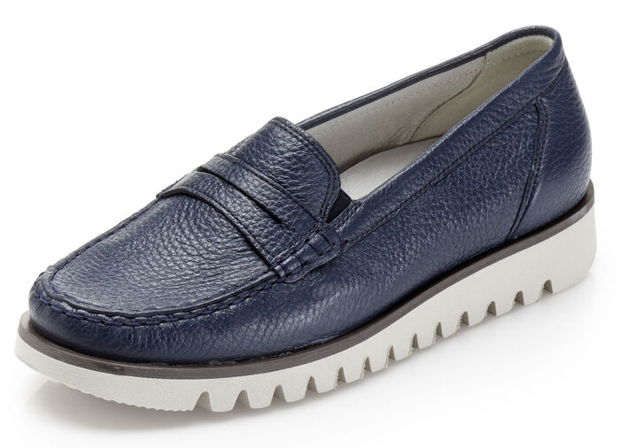 Waldläufer Slipper mit seitlichen Gummizügen MARINE
