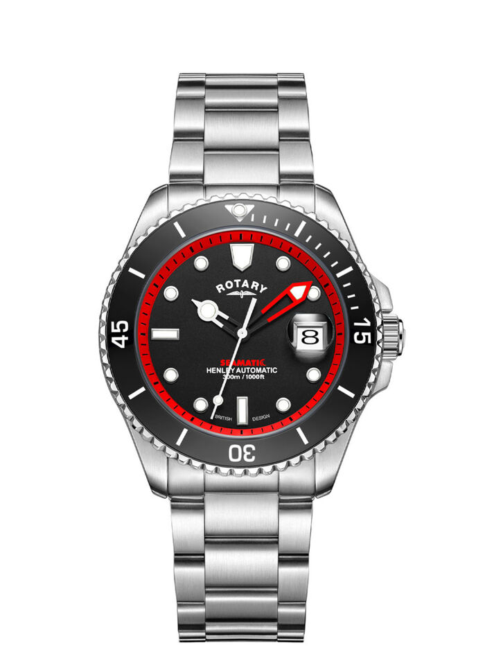 Rotary-Henley-Seamatic-Automatik-Taucheruhr mit Edelstahlgehäuse 