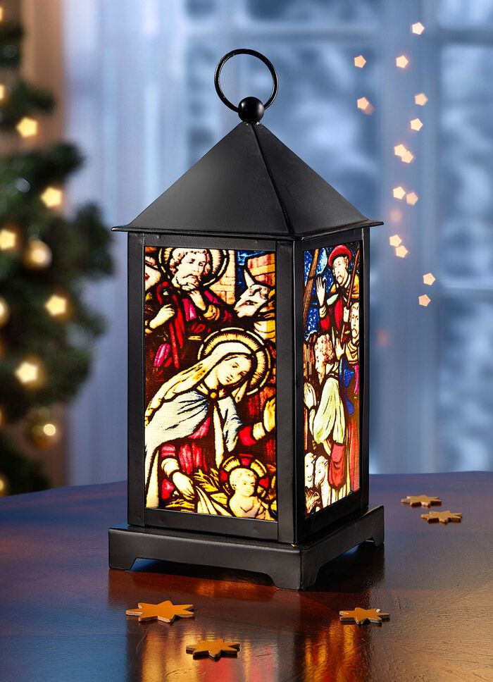 Beleuchtete Laterne aus Eisen 