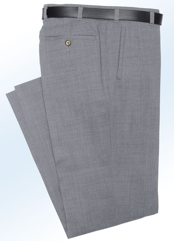 „Klaus Modelle“-Hose mit weichem Griff in 4 Farben MITTELGRAU MELIERT