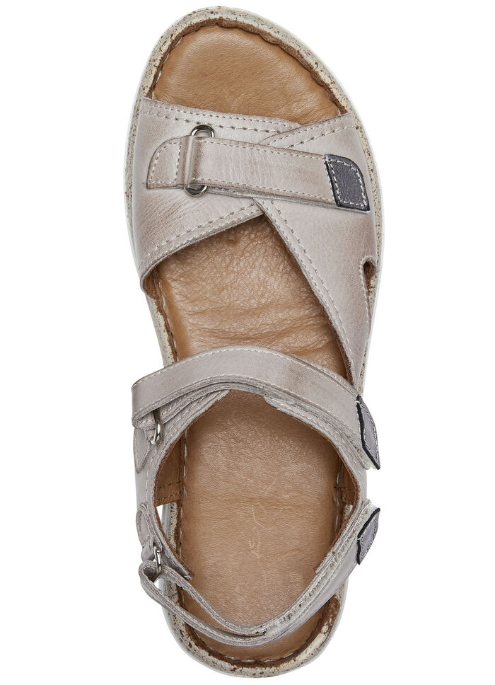 ELENA EDEN Sandale aus schattiertem Rind-Nappaleder TAUPE