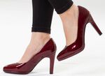 Peter Kaiser, elegante Damen-Pumps, aus Leder WEINROT