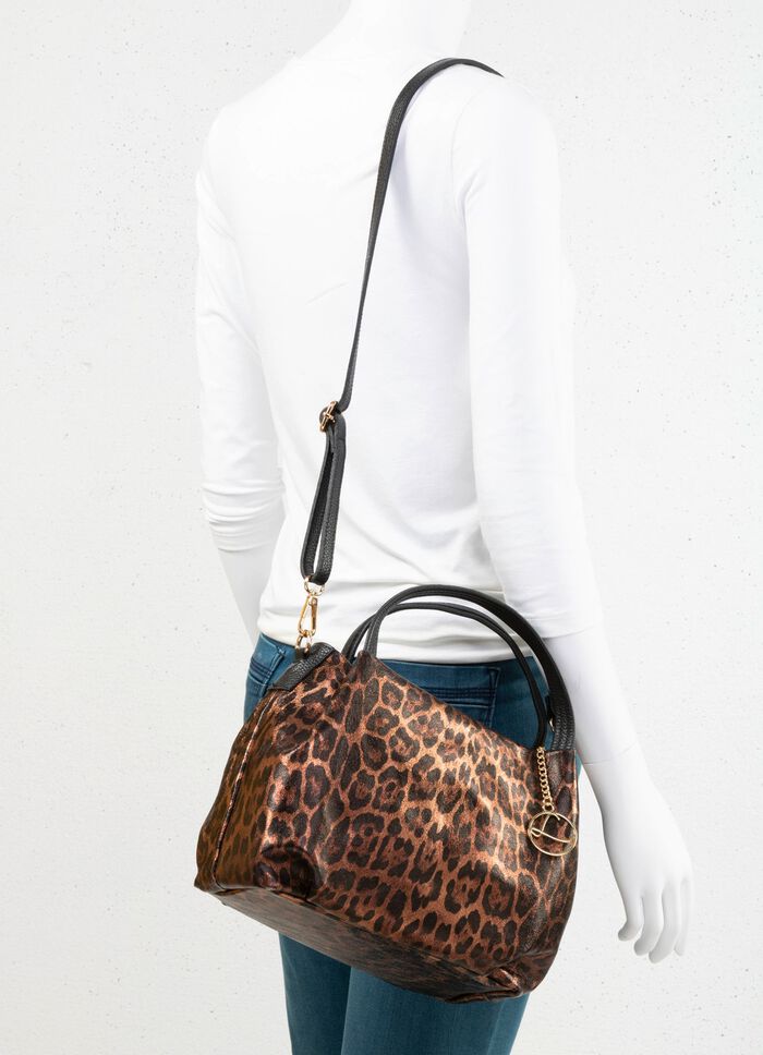 Laurina, Tasche, Damen, mit abnehmbarem, verstellbarem Umh&auml;ngeriemen SCHWARZ-BRONZE