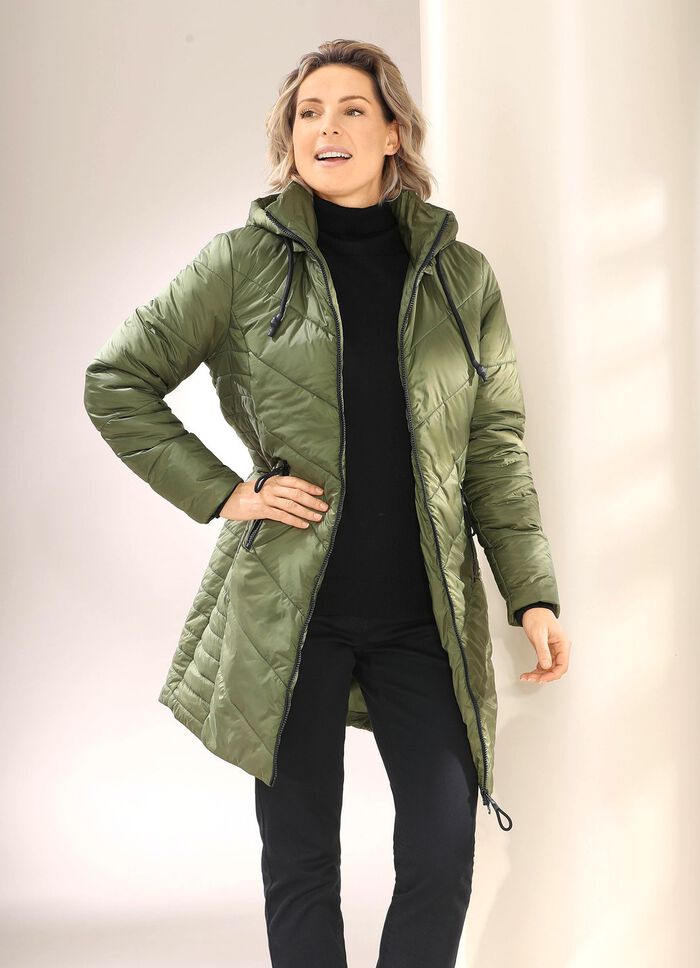 Kurzmantel mit 2-Wege-Reißverschluss KHAKI