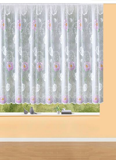 Blumenfenster-Store mit Universalschienenband 