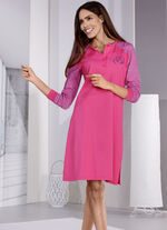 Zweierpack Nachthemden mit seitlichem Schlitz und Knopfleiste 