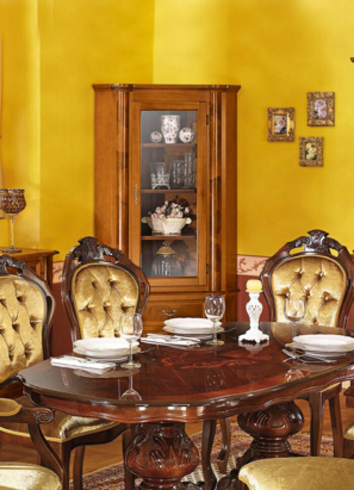 Esszimmer-M&ouml;bel mit Wurzelholzfurnier KIRSCHBAUM