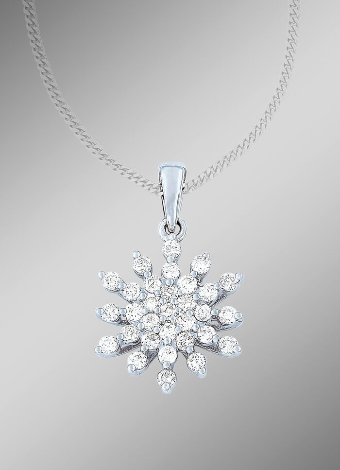Wundervoller Anh&auml;nger Schneeflocke mit 31 Brillanten 