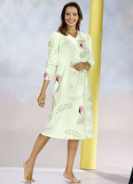 Zweierpack Nachthemden, 3/4 -langen &Auml;rmeln mit Knopfleiste 1X PISTAZIE-BUNT, 1X PISTAZIE