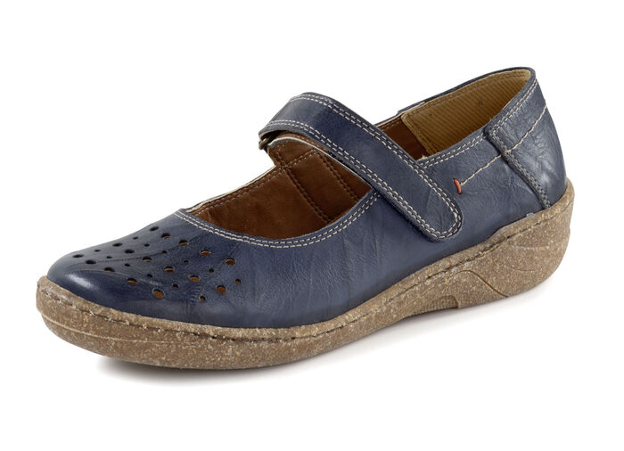 ELENA EDEN Slipper aus schattiertem Nappaleder MARINE