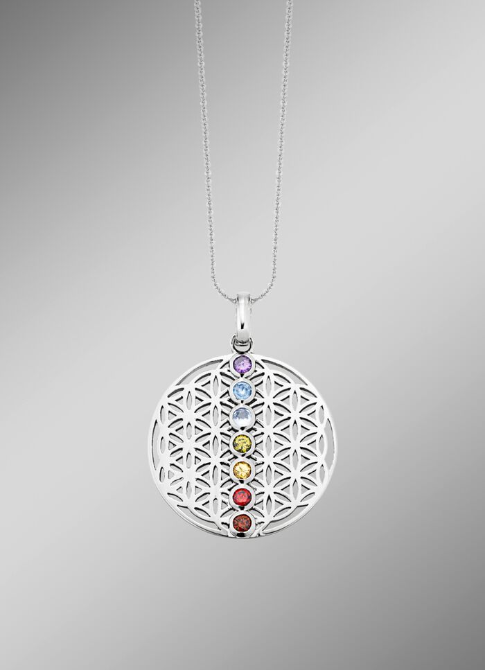 Chakra Anh&auml;nger aus Silber mit Edelsteinen 