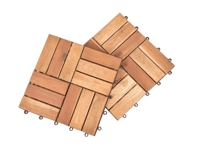 Terrassenplatten aus ge&ouml;lter Akazie, 11er-Set 
