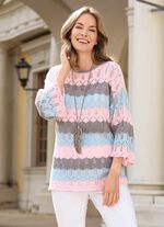 Pullover mit Mustermix im Blockringeldessin 