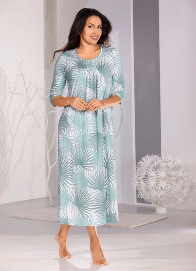 Nachthemd, kn&ouml;chellang und 3/4 lange &Auml;rmel 