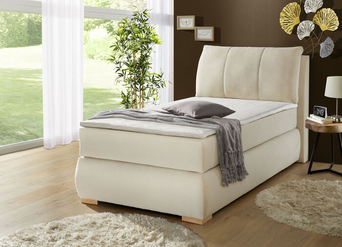 Boxspringbett mit Topper CREME