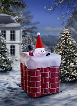 Weihnachtsmann im Schornstein 