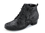 Waldl&auml;ufer Schn&uuml;r-Stiefelette mit floraler Pr&auml;gung SCHWARZ