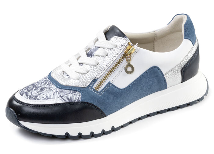 ELENA EDEN, schicke Damen-Sneaker, Weite G, mit herausnehmbarem Fußbett JEANS-BUNT