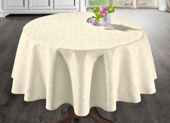 B&uuml;gelfreie Tischdecke mit Fleckschutz-Ausr&uuml;stung CHAMPAGNER