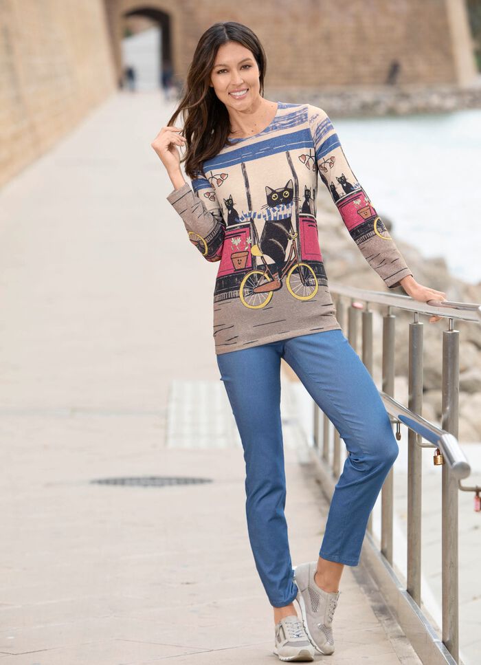 Shirt mit "Katzenmotiv" MULTICOLOR