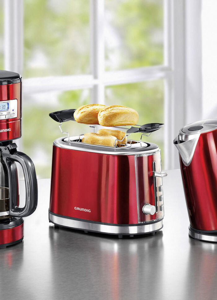 Grundig Frühstücksserie aus hochwertig lackiertem Edelstahl ROT