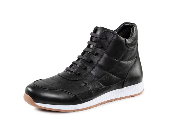 Andrea Conti Schn&uuml;r-Bootie mit trendiger Steppung SCHWARZ