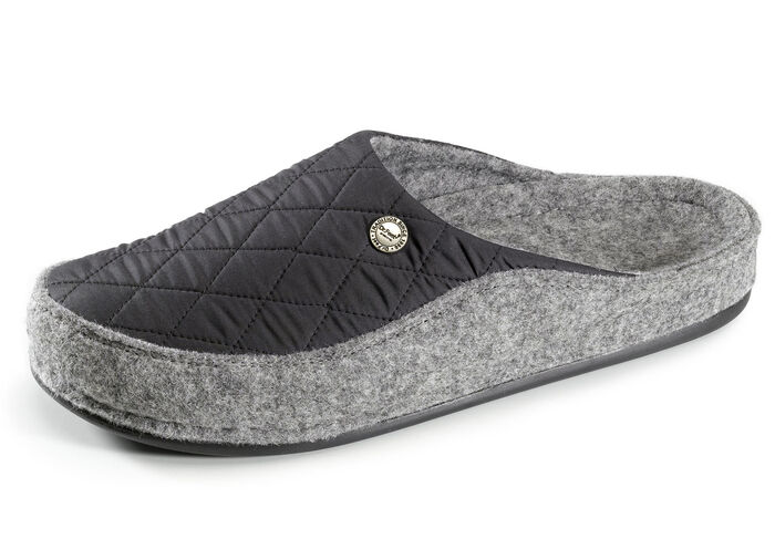 Pantoffel mit anatomisch geformten Fußbett SCHWARZ-GRAU