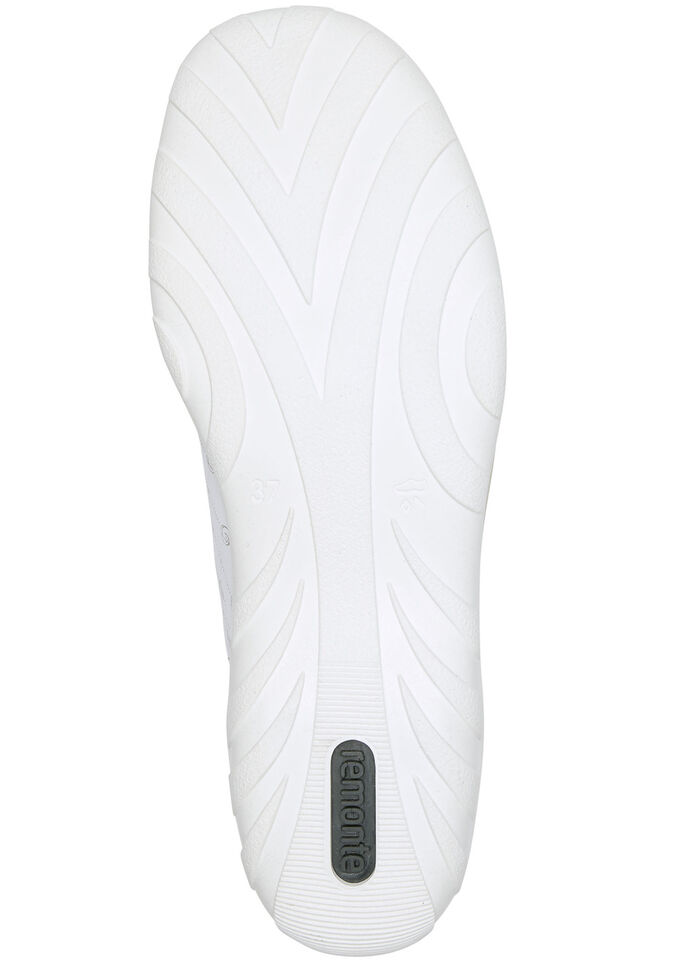 Remonte Schnür-Bootie aus bedrucktem und metallisch schimmerndem Synthetikmaterial WEISS-PUDERROSÉ