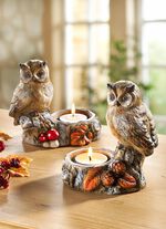 Eulen-Teelichthalter im 2er-Set 