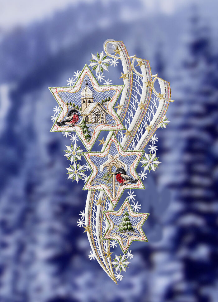 Fensterbild "3 Sterne mit Schweif" 