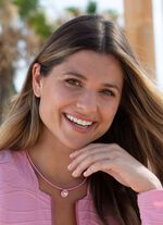 Halskette mit rosafarbenem Lederband und Rivoli-Glasstein 