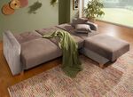 Gem&uuml;tliche Polsterecke mit Bettfunktion CREME-BEIGE