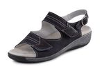 ELENA EDEN, bequeme Damen-Sandalen, Weite G, mit herausnehmbarem Fu&szlig;bett DUNKELBLAU
