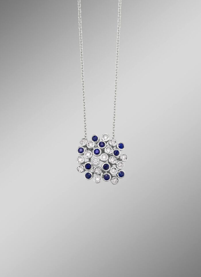 Hochwertiger Anh&auml;nger mit Safir und Brillanten 