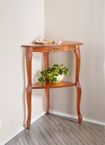 Eckregal mit aufwendiger Zierschnitzerei KIRSCHBAUM